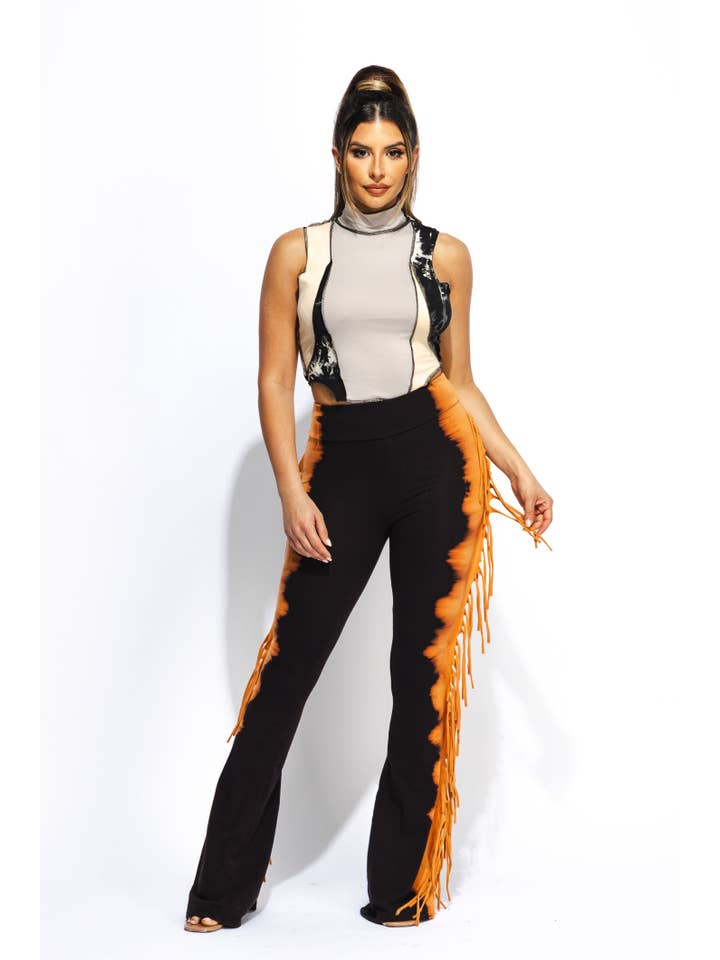 K Too - Wholesale Pants - Women's - Two tone fringe pants