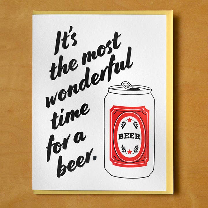 Wonderful Time For A Beer Greeting Card for wholesale by McBitterson's