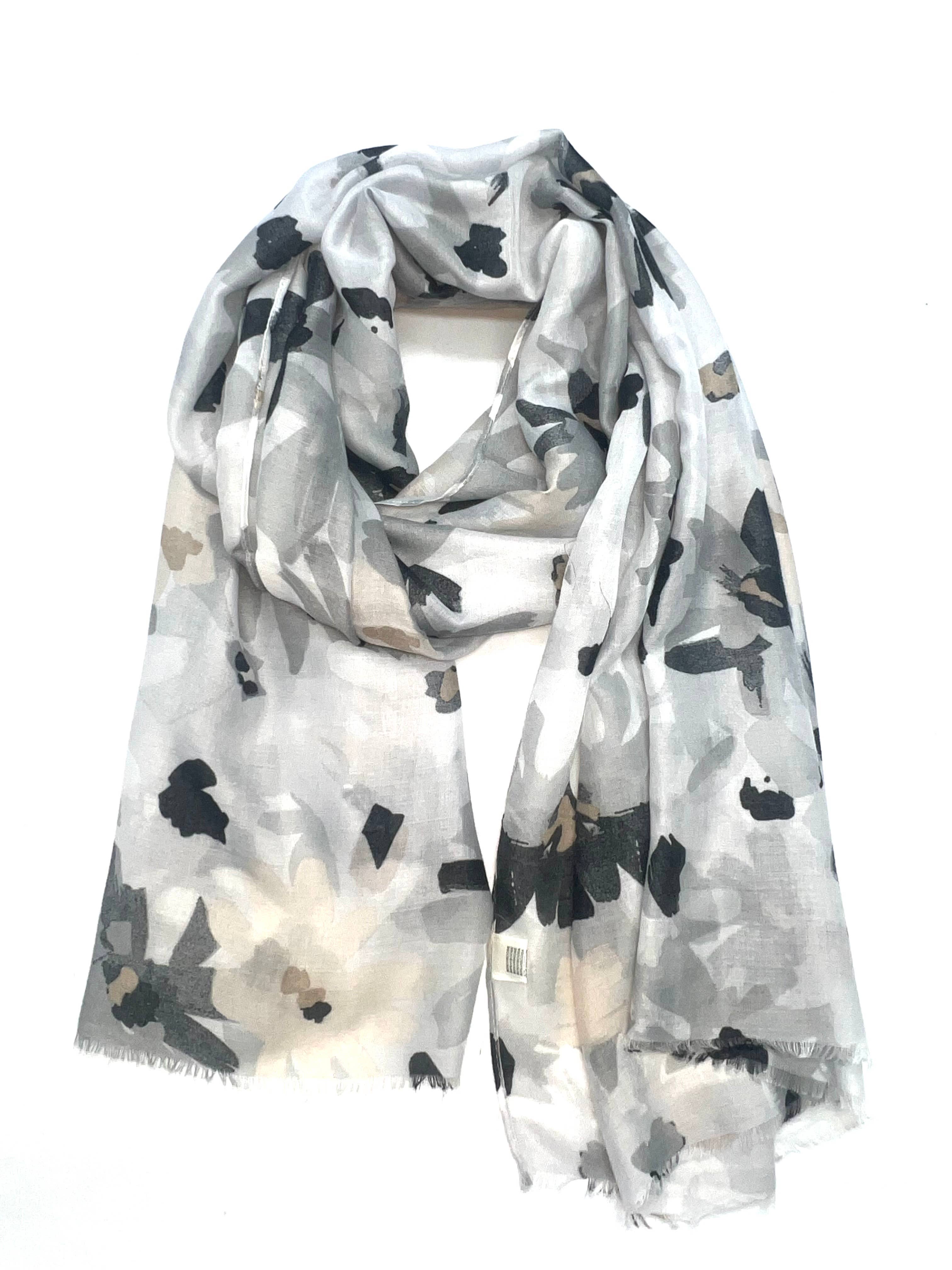 LINETA – Engroshandel Tørklæde - Dame – LN-76 Tørklæde med blomsterprint7