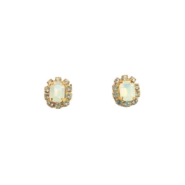The Pink Reef Petite Stud in White Opal for wholesale by The Pink Reef