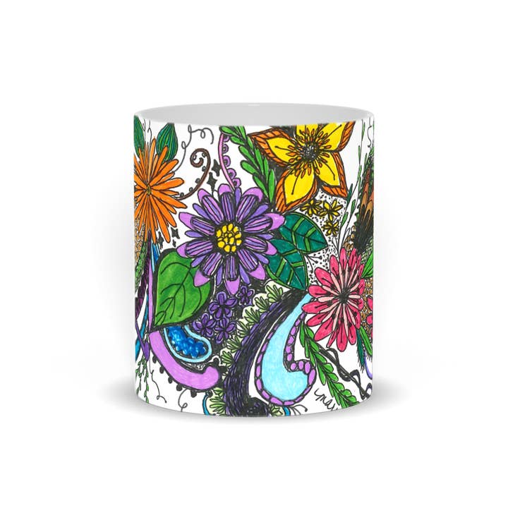 Festive Flowers Mugs for wholesale by Mary O's Imagination