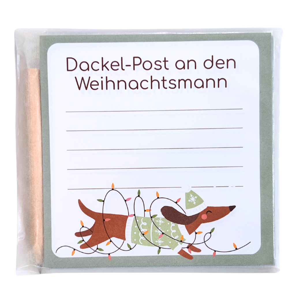 Wunderle GmbH – Engroshandel Julepynt – Dachshund postblok - sødt notesblok0