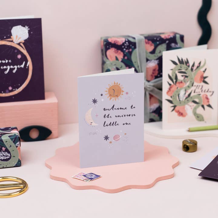 Sister Paper Co. - Wholesale Baby Card - Universe New Baby Card | Gender Neutral Baby Card | Unisex
