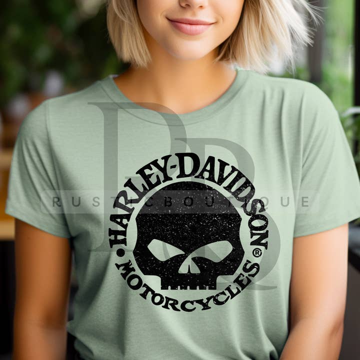 RusticPrintStudio – wholesale T-shirts med screentryck – Dam – Bella Canvas Tröja Motorcykel T-shirt Harley Dödskalle T-shirt