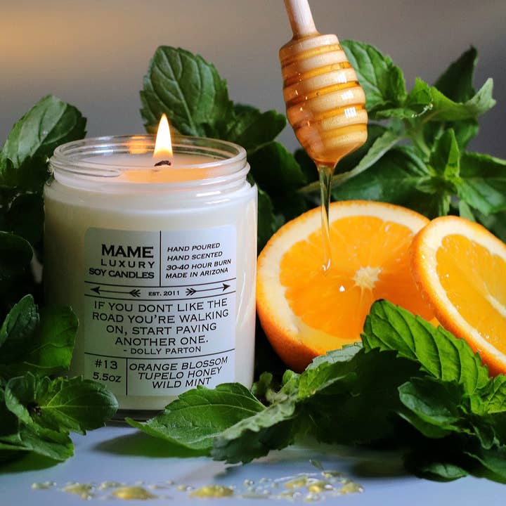 #13 - Orange Blossom, Tupelo Honey, Wild Mint for wholesale by MAME Soy Candles