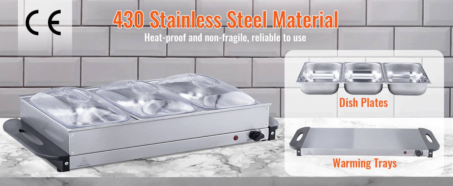 BlakOutlet - Wholesale Kitchen Appliance - Electric Buffet Server & Food Warmer, 25.6" x 15"7