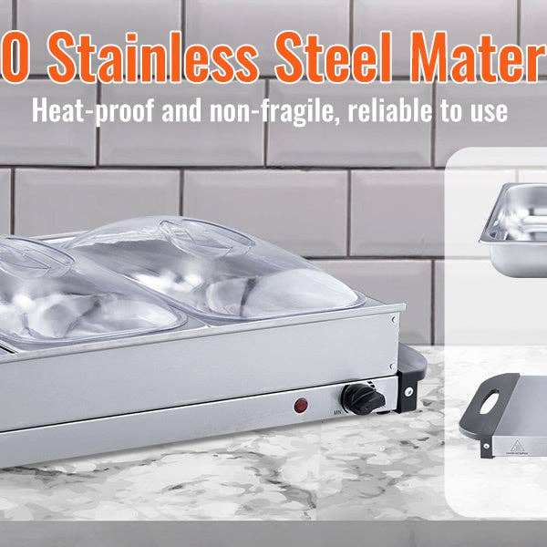 BlakOutlet - Wholesale Kitchen Appliance - Electric Buffet Server & Food Warmer, 25.6" x 15"7