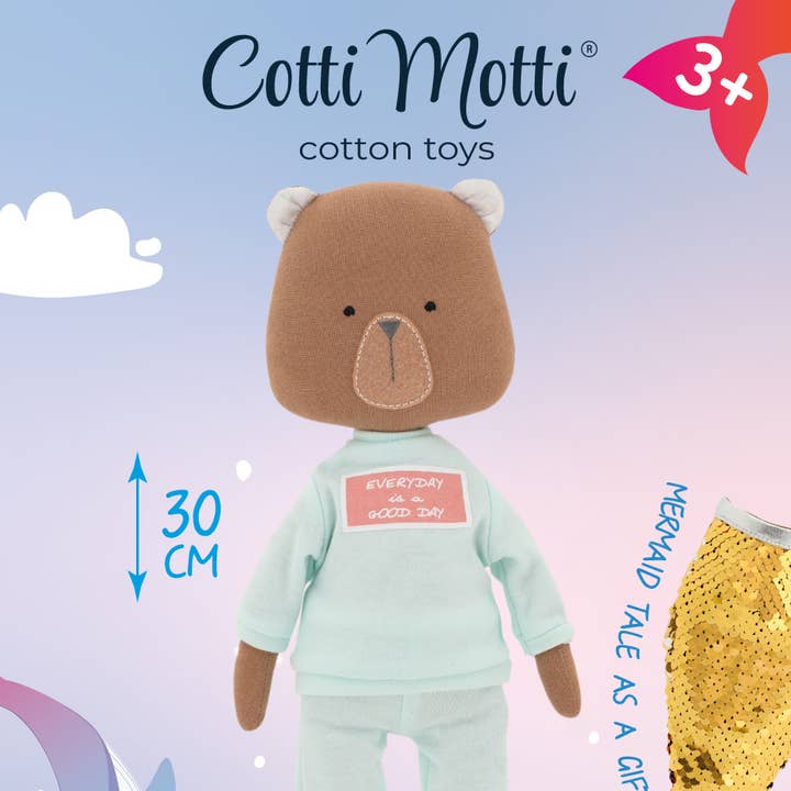 GIFT SET: Oscar The Bear Plush: + Mermaid Tail for wholesale by Orange Toys