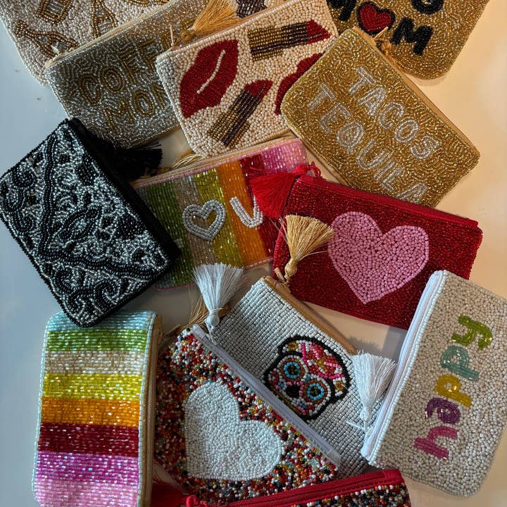 Muno – Engroshandel Posetaske - Dame – Håndlavet Perlebesat Hundemor Pung * Gave *7