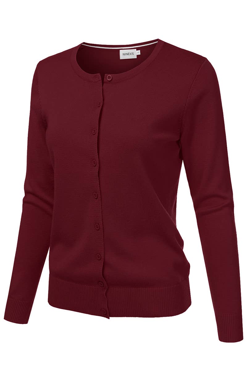 NINEXIS - Vente Cardigan – femme - AWOCAL310_Chandail à manches longues en tricot doux boutonné21