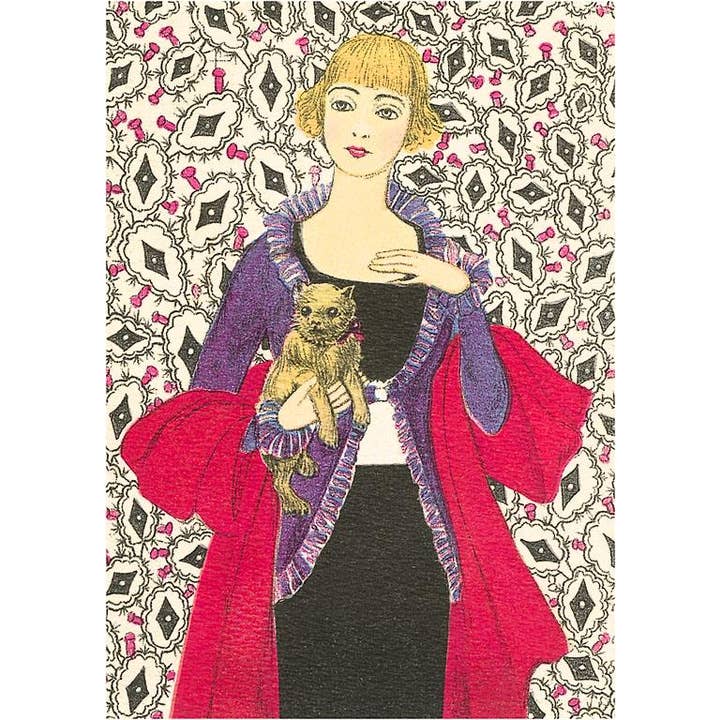 Found Image Press - Wholesale Sticker - Sticker DG-174 Fashionable Woman with Toy Dog