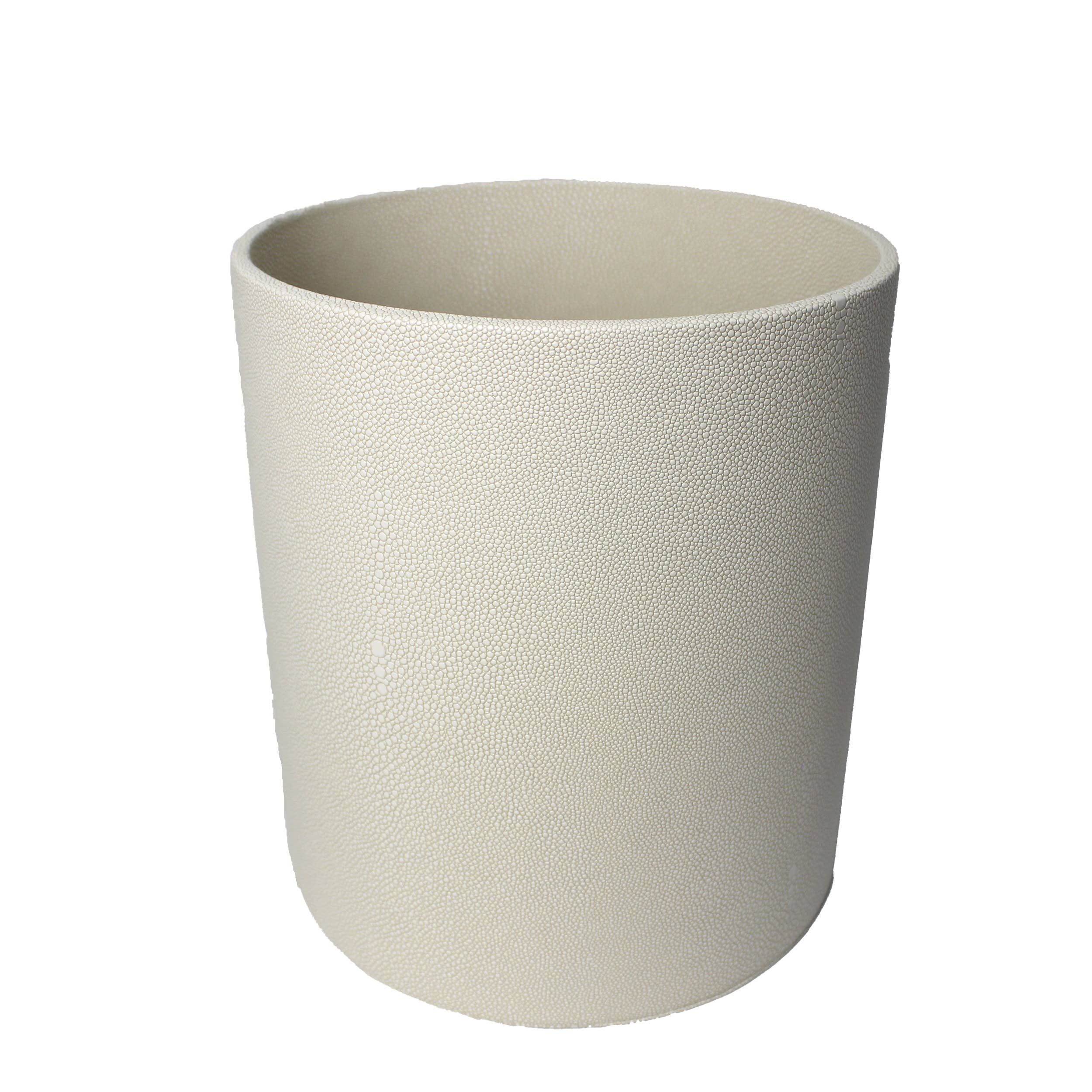 Signature Home Collection GmbH - Wholesale Trashcan/Trash Bin - Round wastebasket faux leather cream stingray coated 22xH283