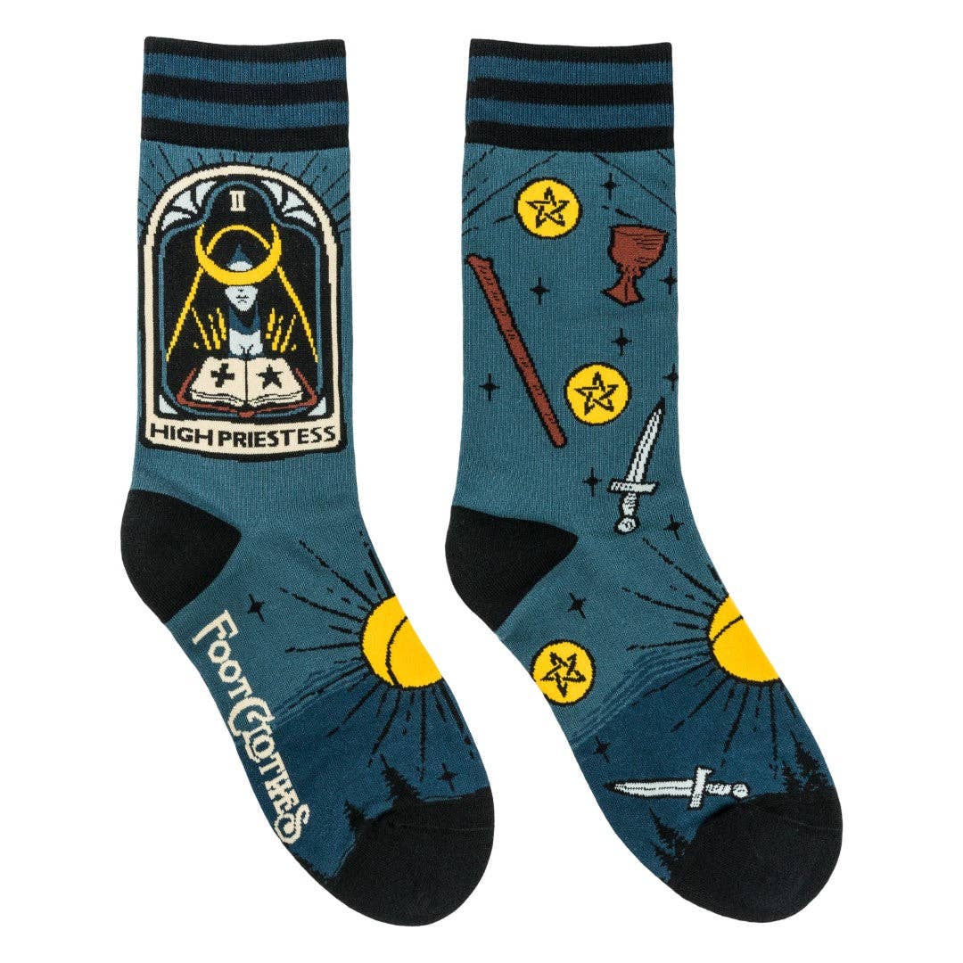 FootClothes LLC - Wholesale Socks - Unisex - The High Priestess Tarot Nouveau Crew Socks1