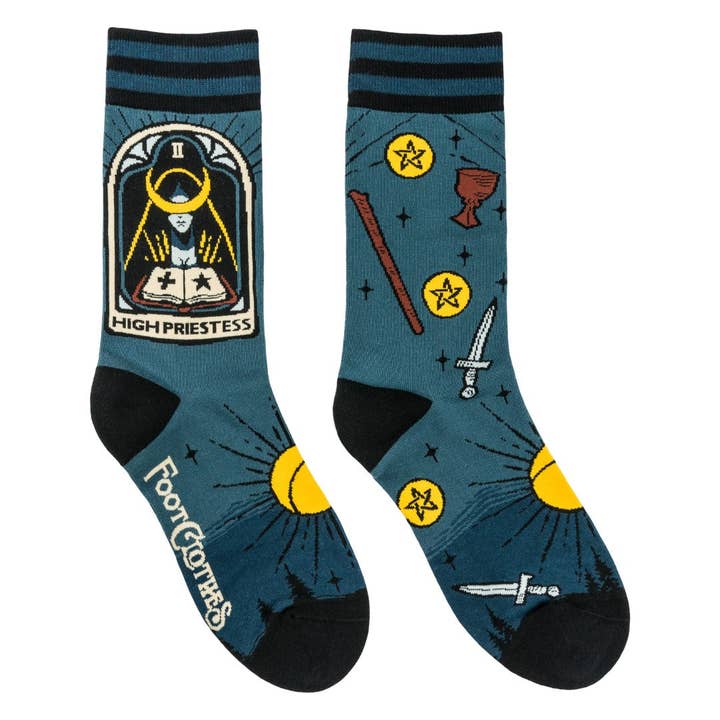 FootClothes LLC - Wholesale Socks - Unisex - The High Priestess Tarot Nouveau Crew Socks1