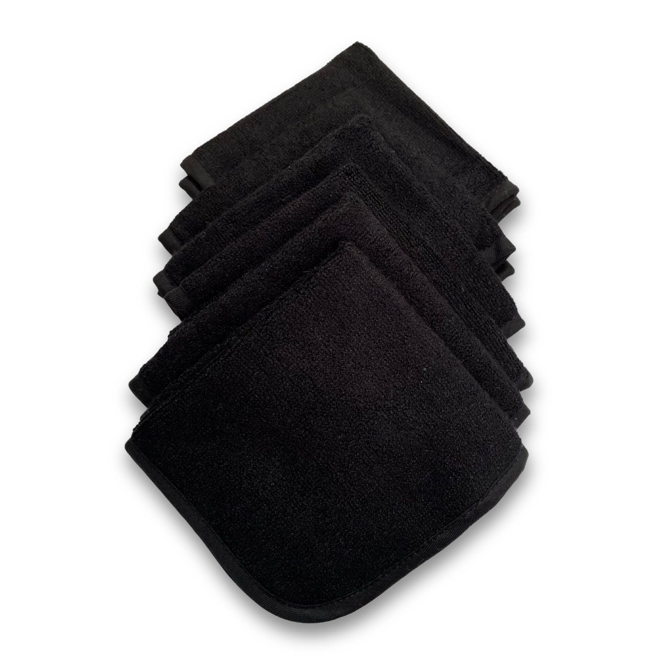BedVoyage - Wholesale Wash Cloth - BedVoyage viscose from Bamboo Black Facial Washcloth 6-pack6
