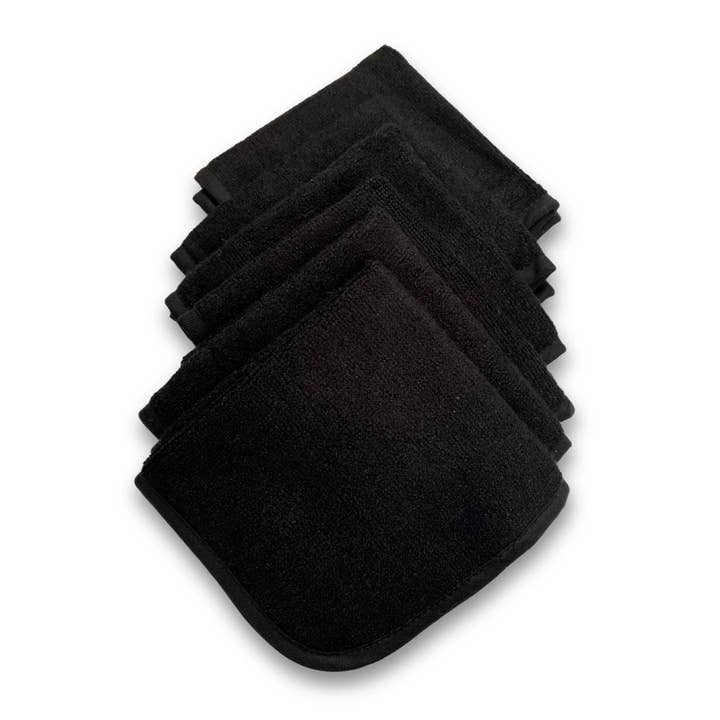 BedVoyage - Wholesale Wash cloth - BedVoyage viscose from Bamboo Black Facial Washcloth 6-pack6