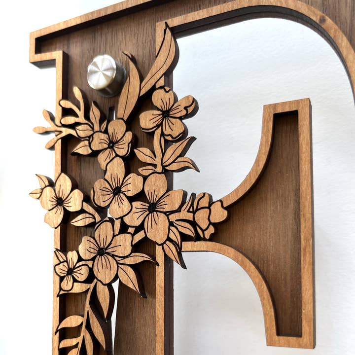 Inspired Indigo - Wholesale Wall Accent - Wood Letters and Numbers Wall Art - Floral Design5