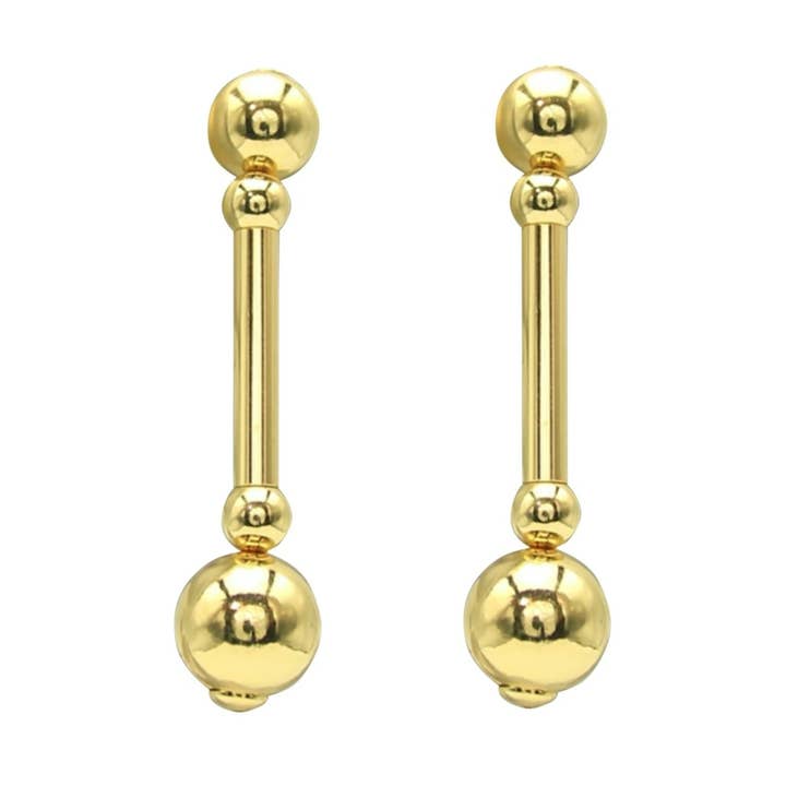 Edie - Pendientes colgantes de esfera de oro para venta al por mayor de MizDragonfly