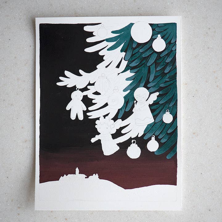 JooJoo Paper - Wholesale Christmas Card - Angel Ornaments Greeting Card2