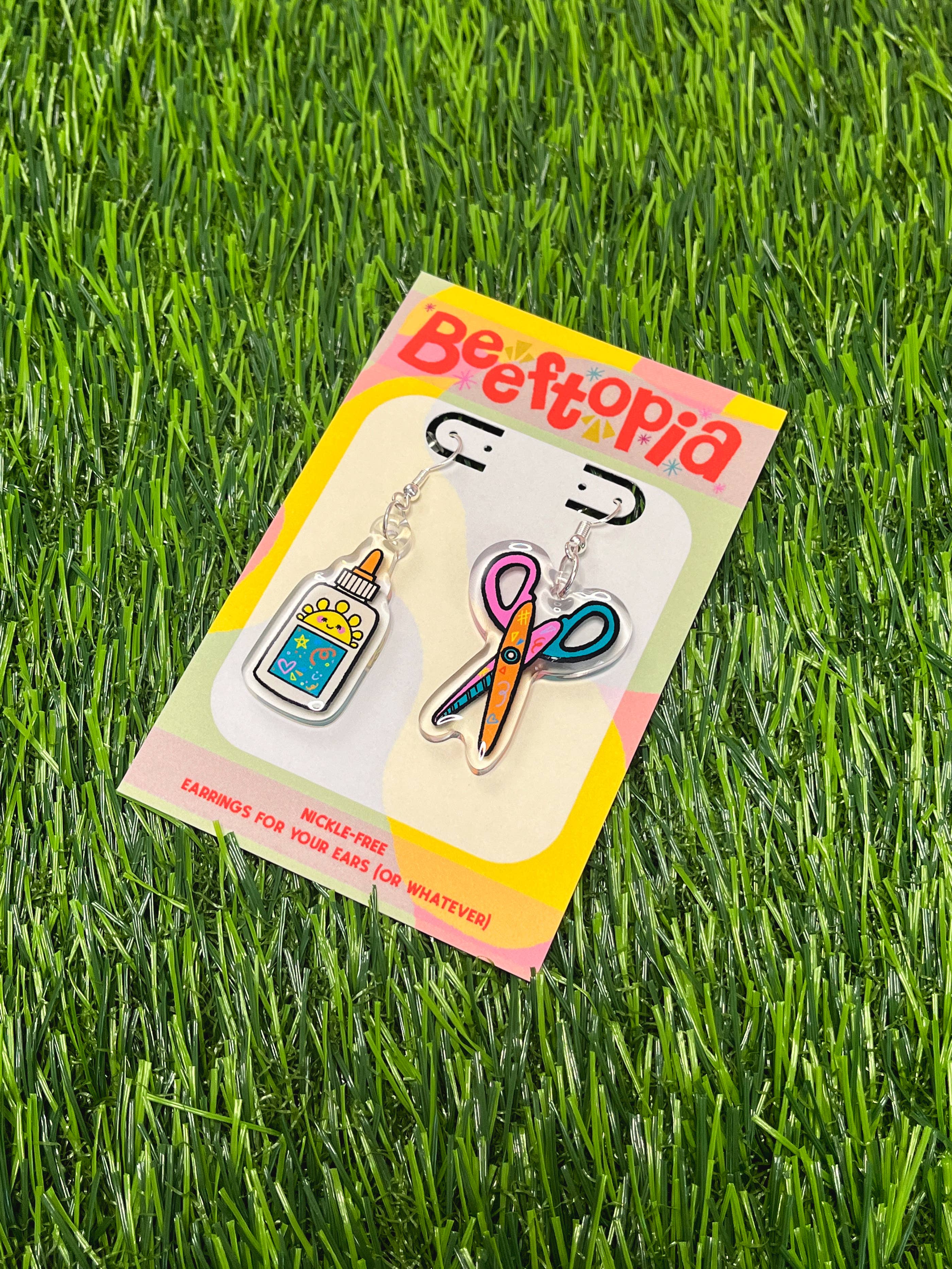 Beeftopia - Wholesale Dangle Earrings - Very Crafty Novelty Earrings | Cute Artsy Jewelry