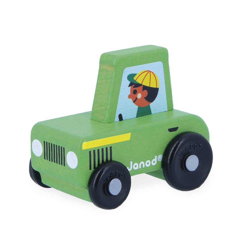Janod - Wholesale Toy Set - Kids - Crossroads | Countryside | Green Tractor | Display x41