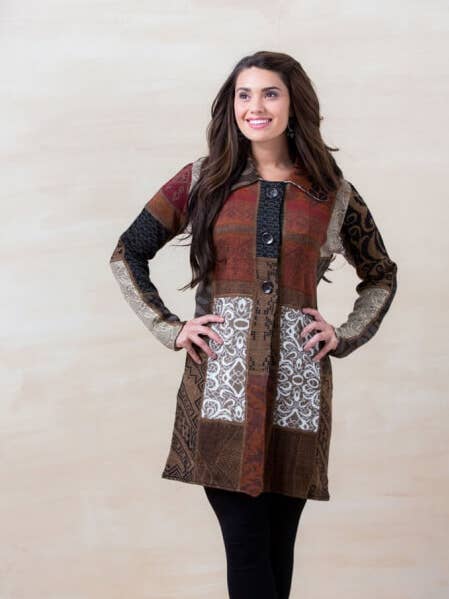 Arlequin Women's Earthy Knit Cardigan for wholesale by Simply Natural Alpaca