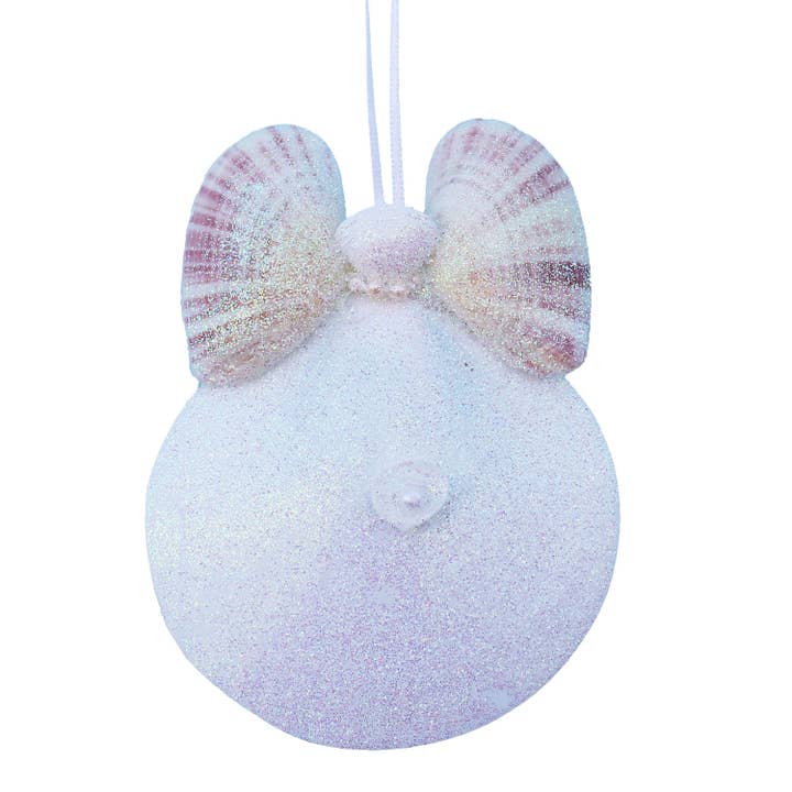 White Sun Moon with Telina Wings Seashell Angel Ornament for wholesale by California Seashell Company
