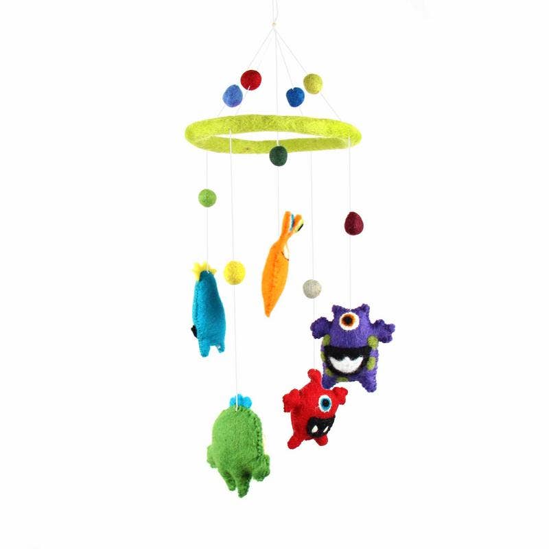 Global Crafts – wholesale Baby mobile – Colorful Monster Baby Nursery Felt Mobile2