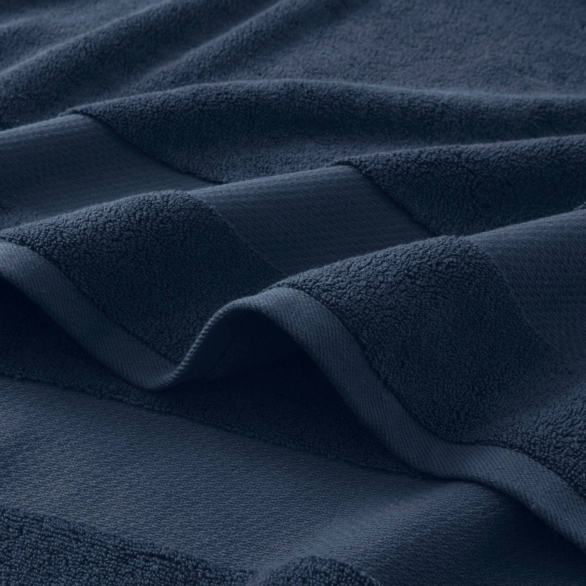 Olliix - Vente Ensembles de serviettes - Ensemble de serviettes de salle de bain 6 pièces en coton turc, bleu marine6