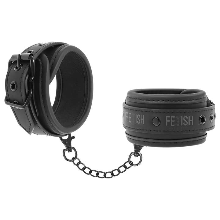 LOVERS - SHOP - Wholesale Sex Toy - FETISH SUBMISSIVE VEGAN LEATHER HANDCUFFS WITH NEOPRENE LINING