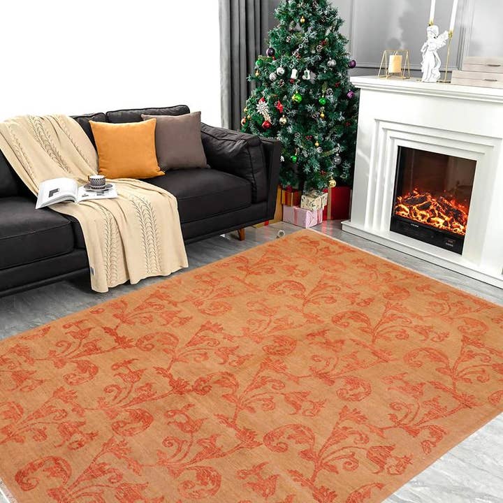 Alfombra Clásica Ziegler de Lana Color Arena/Rojo - 2,41 m x 2,90 m para venta al por mayor de Arshs Fine Rugs