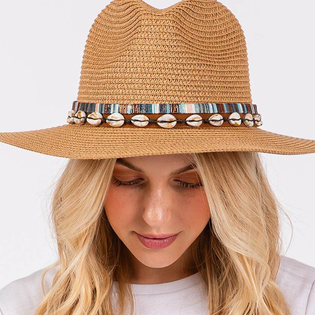 3AM BY H&D ACCESSORIES - Wholesale Straw Hat - Women's -  STRAW SUN HAT WITH SELL AND MULTI COLORED BAND.2
