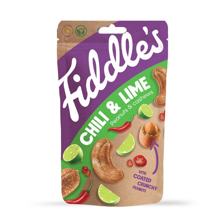 Fiddle's Snacks – wholesale Nötter – Jordnötter & Cashewnötter - Chili & Lime 70 G0
