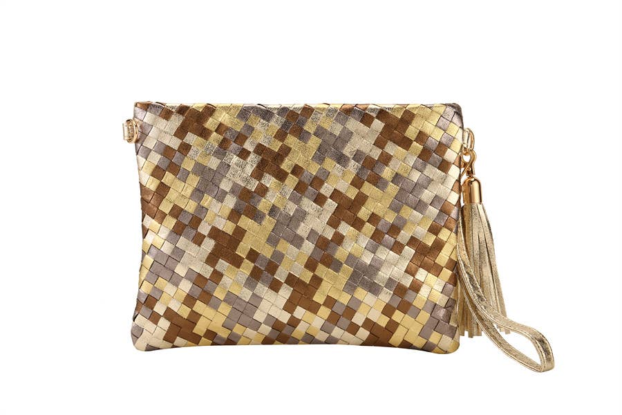 Nima Accessories Inc - Vente Pochette – femme - Pochette tissée en simili cuir multicolore pour femme4