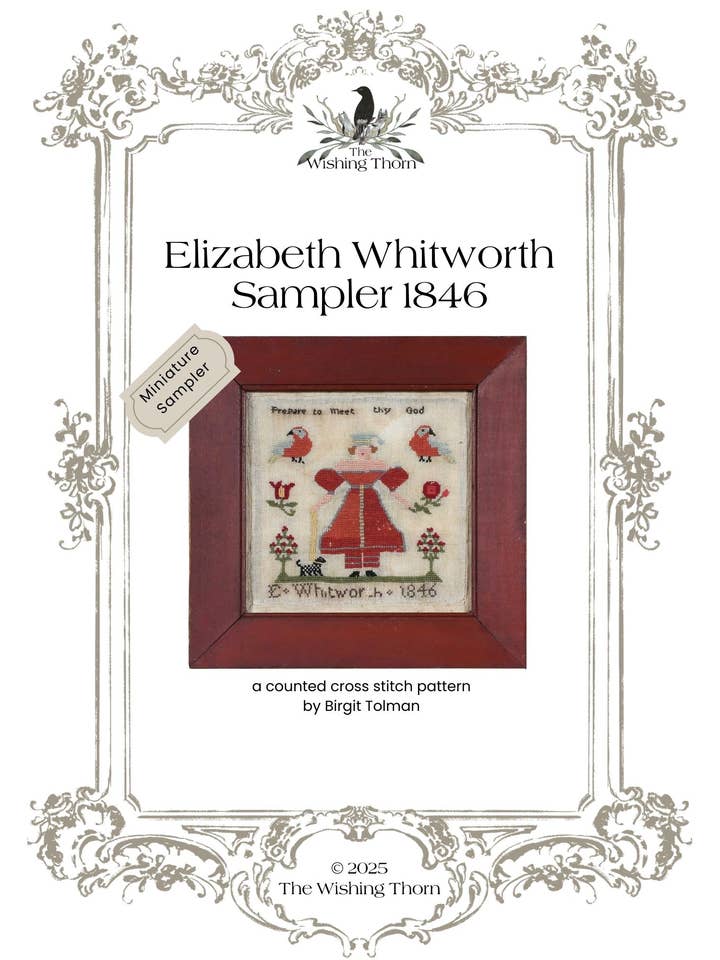 Elizabeth Whitworth Sampler 1848 for wholesale by The Wishing Thorn