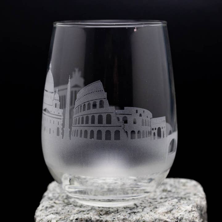Skyline Weinglas in Rom, Italien für den Großhandel von Urban & Etched