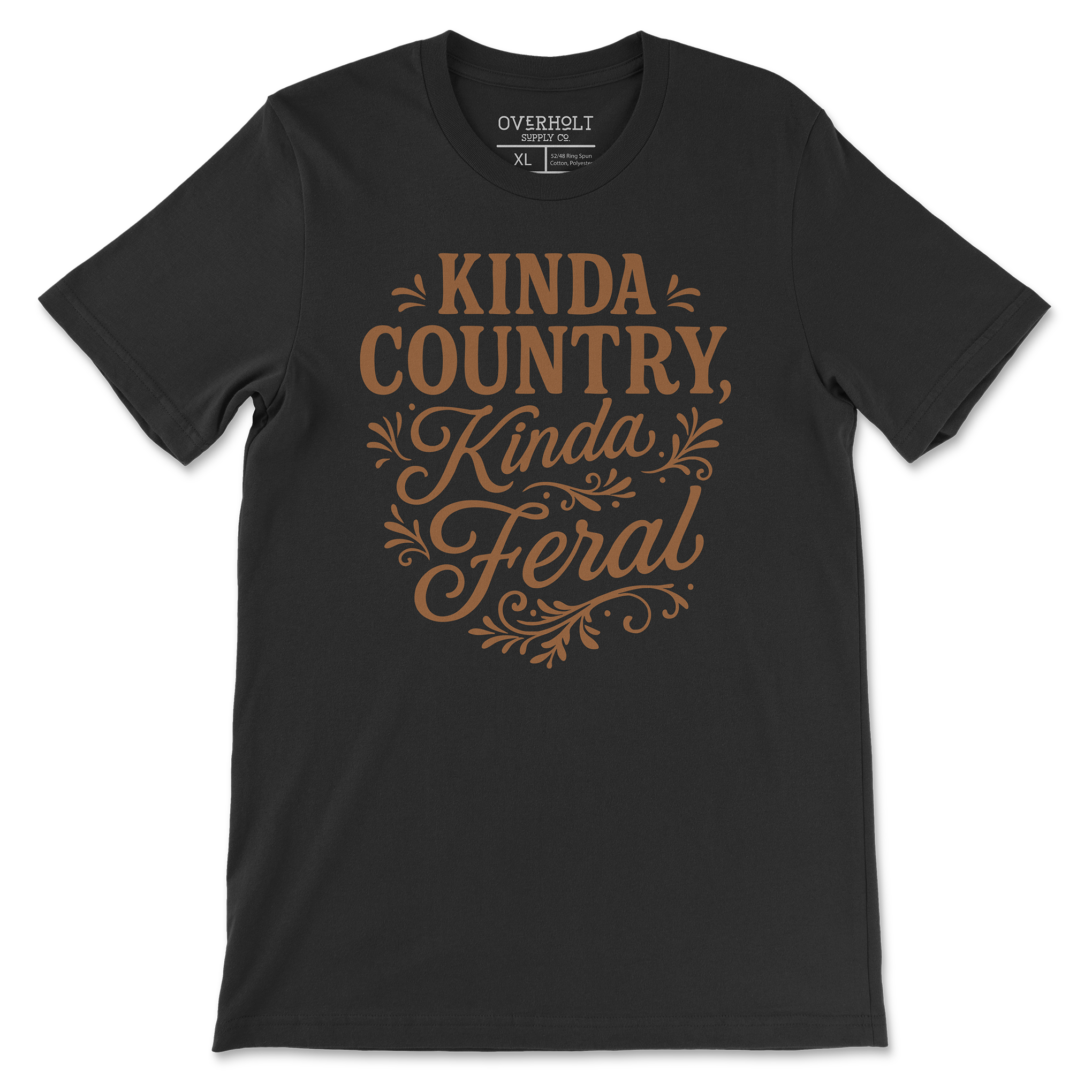 Overholt Supply Co. - Wholesale Screen Printed T-Shirt - Women's - OSC-106 – "Kinda Country, Kinda Feral" T-Shirt0
