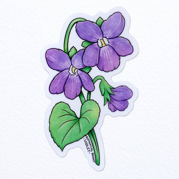 Violet Waterproof Sticker for wholesale by Botanical Bright