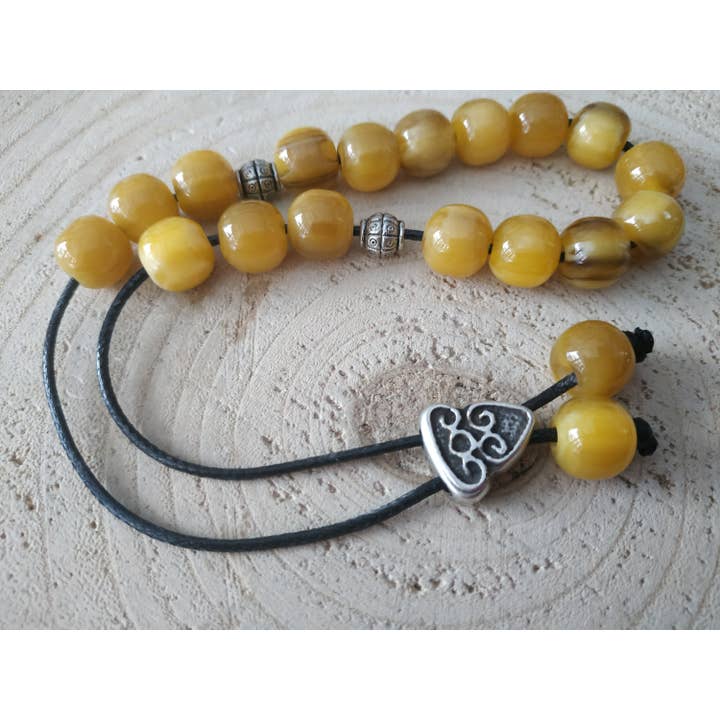 Kalliopi P. Giannoula - Poppygshop – wholesale Beaded bracelet – 21 Yellow Resin Worry Beads2