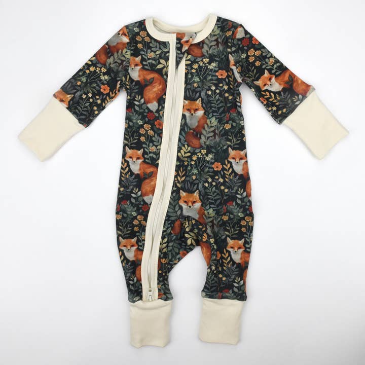 Earthy - Wholesale Sleepsuit - Baby - Organic Cotton Baby Pajamas 2-Way Zip Front Zipper Sleeper, Ebony2