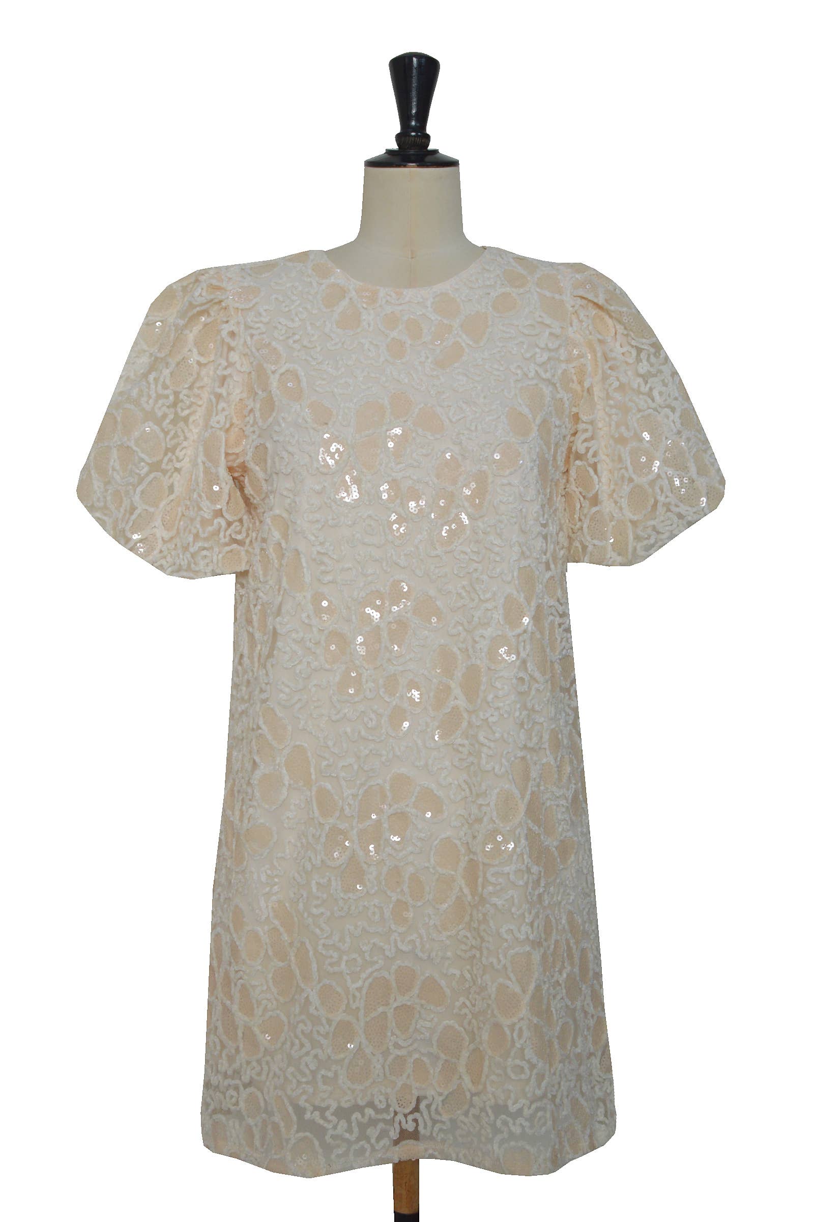 ELLI WHITE – wholesale Dress – Women's – Embossed pattern dress with sequins0