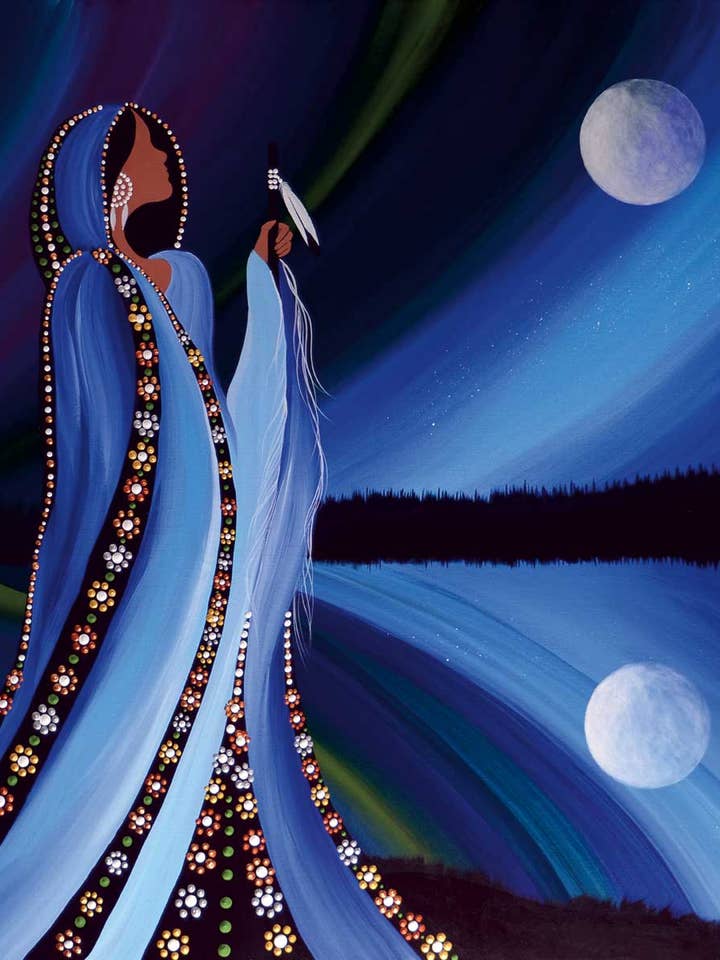 Northern Lights II by Artist Betty Albert Art Print for wholesale by Indigenous Puzzles and Art