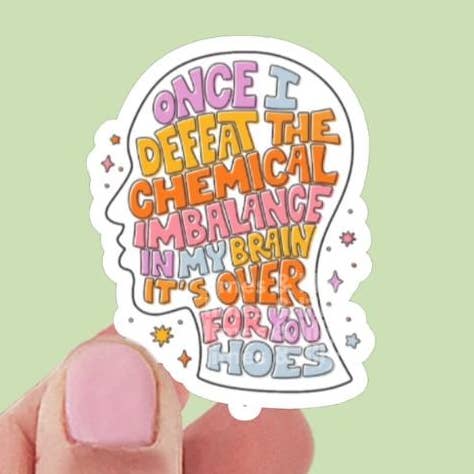 Nedkæmp kemisk ubalance hjerne vinylklistermærke mental sundhed for engroshandel hos Limes & Lilly