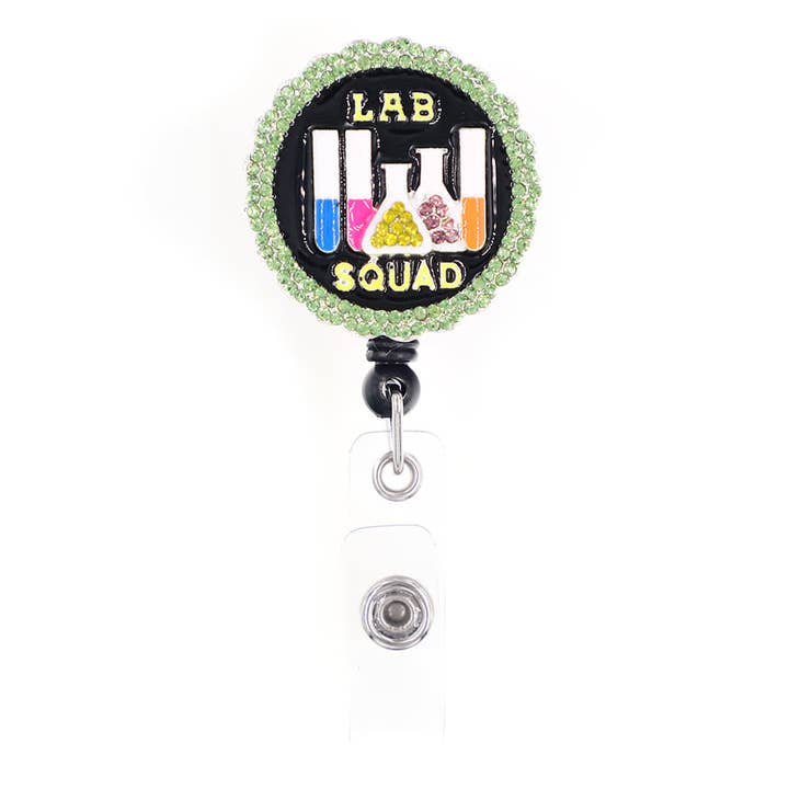 Lab Squad Tech Sparkle and Shine Rhinestone Badge Reel for wholesale by OUTSIDE THE BOX, LLC