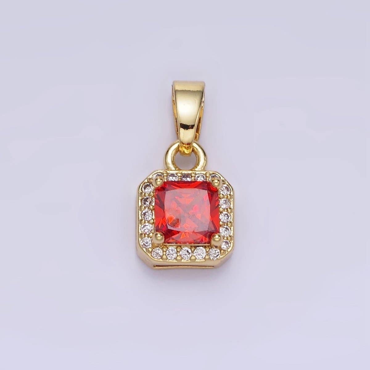 Aim Eternal – wholesale Individuell berlock/hänge – Hänge i fyrkant med kant av CZ-mikropavé i 14K guldplätering i guld och silver | AA1270 - AA12800