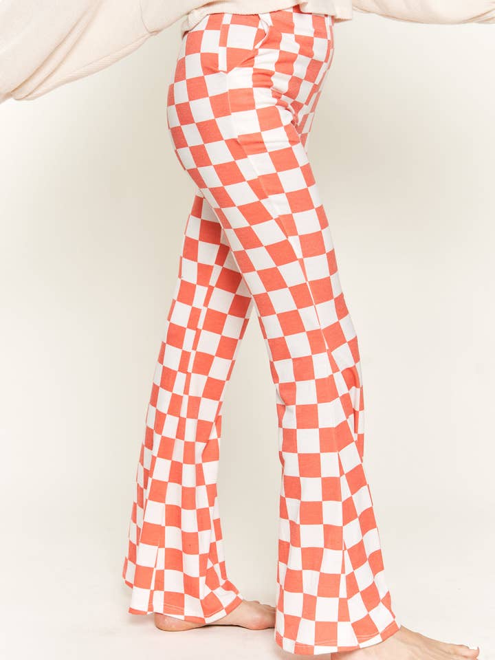 PANTALONI A QUADRETTI SVASATI KRP3037-3 per la vendita all'ingrosso da parte di JADE BY JANE