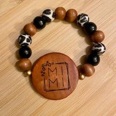 Bracelet en perles de bois/silicone extensible Mimi pour la vente par Southern Sawdust Mercantile
