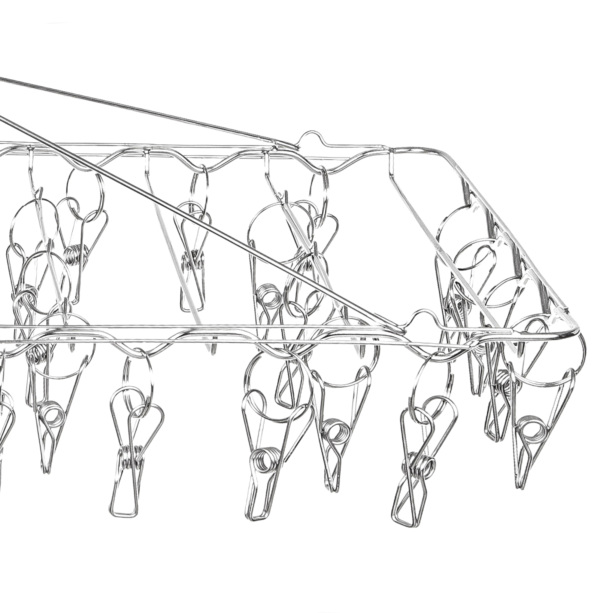 EcoLuxe Living - Wholesale Clothes hangers - Silver Stainless Steel Foldable Peg Hanger5