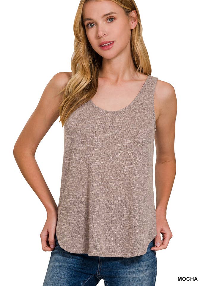 42POPS - Wholesale Tank Top - Women's - ,..SI-26300 Sleeveless Double Scoop Neck Tank Top7