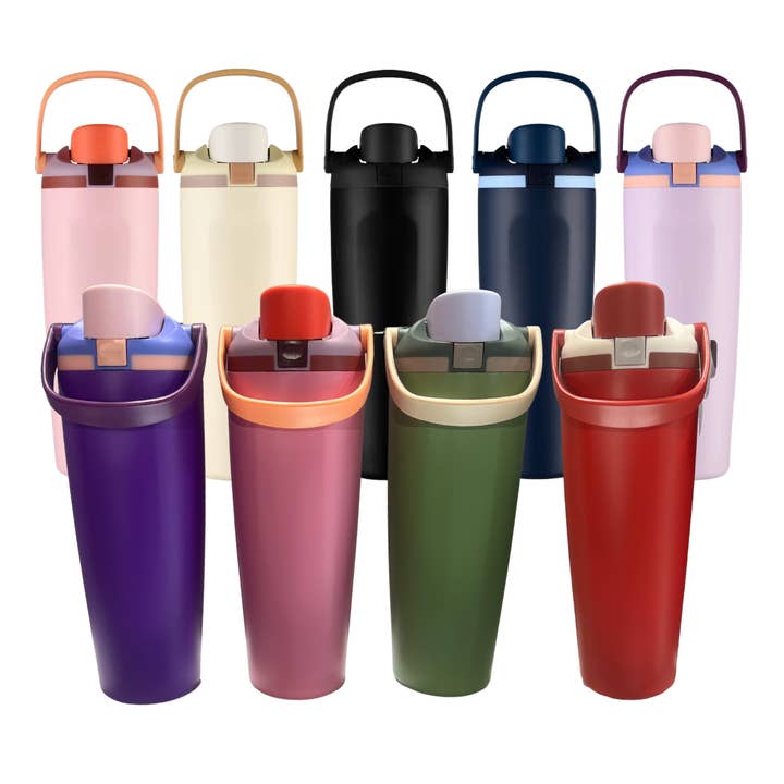 30 Ounce Stainless Steel- Powder Coated Sway Style Bottle for wholesale by Sublimation Kings of Florida